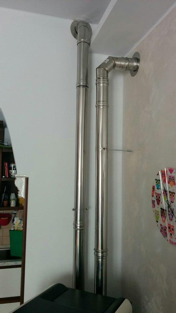 Kit Canna Fumaria Diametro 100 Mm Per Scarico Fumi A Muro Per Stufe A Pellet 86255389 - Foto 8